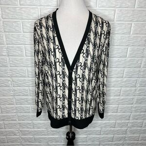 DREW Chain Link V-Neck Cardigan Blouse Top Size S